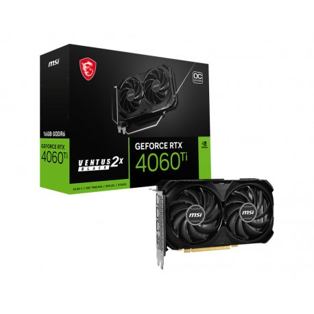 VGA MSI RTX4060Ti VENTUS 2X BLACK 16G OC, 16GB GDDR6, HDMI/3DP 912-V517-070