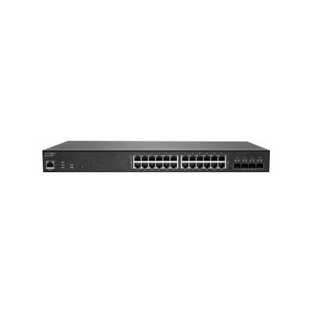 SonicWall Switch SWS14-24FPOE - Interruptor - Administrado - 24 x 10/100/1000 (PoE+) + 4 x 10 Gigabit SFP+ - montável em trilho