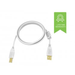 VISION Professional installation grade USB 2.0 cable - LIFETIME WARRANTY - gold plated connectors - ferrite core on A end - ban