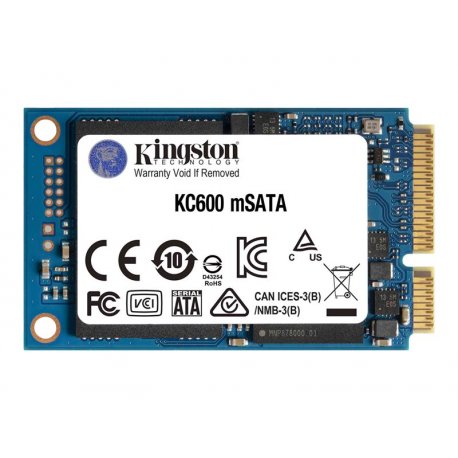 Kingston KC600 - SSD - encriptado - 1024 GB - interna - mSATA - SATA 6Gb/s - 256-bits AES - Self-Encrypting Drive (SED), TCG Op