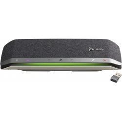 Poly Sync 40+ - Alta-voz inteligente - bluetooth - sem fios, com cabo - USB-C, USB-A - preto, prata - Certificação Zoom 772C5AA