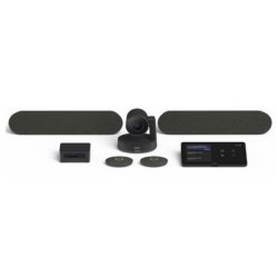 Logitech - Large Room Kit - conjunto para vídeo conferência - Certificado para Microsoft Teams Rooms TAPRAPMSTASU