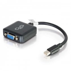 C2G 20cm Mini DisplayPort to VGA Adapter - Thunderbolt to VGA Converter M/F - Black - Adaptador VGA - Mini DisplayPort (M) para