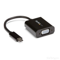 StarTech.com USB-C to VGA Adapter - Black - 1080p - Video Converter For Your MacBook Pro - USB C to VGA Display Dongle (CDP2VGA