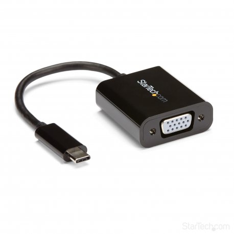 StarTech.com USB-C to VGA Adapter - Black - 1080p - Video Converter For Your MacBook Pro - USB C to VGA Display Dongle (CDP2VGA