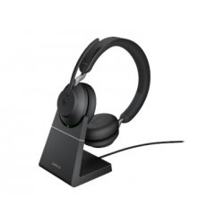 Jabra Evolve2 65 MS Stereo - Auscultadores - no ouvido - bluetooth - sem fios - USB-A - isolamento de ruído - preto - com supor