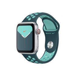 Apple 40mm Nike Sport Band - Bracelete de relógio para relógio inteligente - Tamanho normal - verde aurora, turquesa meia-noite