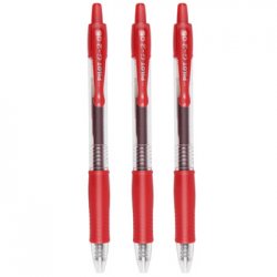 Esferográfica Vermelho 0,5mm Gel Retrátil Pilot G-2 3un 1171223