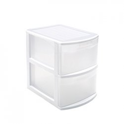 Bloco 2 Gavetas Plástico Tamesis 39x28,5x40cm Branco 6881112701