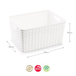 Caixa Arrumação Rattan Nº5 18L Branco 6623042