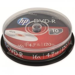 DVD+R 4.7GB 16x HP Cake Box 10un HPDRE00027-3