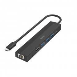 Hub HAMA USB-C Multiport, 6 Ports, 3 x USB-A, USB-C, HDMI, LAN/Ethernet 00200144