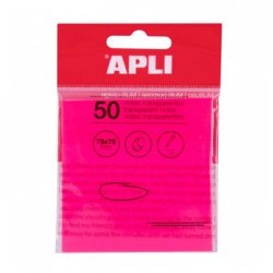 Bloco Notas Aderentes 75x75mm Apli Rosa Transp 50Fls APL19570