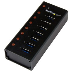 StarTech.com 7 Port USB 3.0 Hub (5 Gbps) - Metal Enclosure - Desktop or Wall Mountable - Rugged & industrial Powered USB Expand