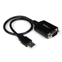 StarTech.com 1 ft USB to RS232 Serial DB9 Adapter Cable with COM Retention - Adaptador serial - USB - RS-232 - preto ICUSB232PR