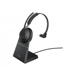 Jabra Evolve2 65 MS Mono - Auscultadores - no ouvido - convertível - bluetooth - sem fios - USB-A - isolamento de ruído - preto