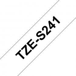 Brother TZe-S241 - Adesivo extra-resistente - preto em branco - Rolo (1,8 cm x 8 m) 1 cassete(s) fita laminada - para Brother P