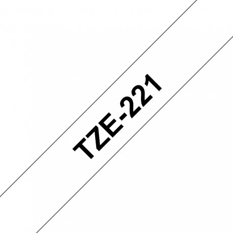 Brother TZe-221 - Auto-adesivo - preto em branco - Rolo (0,9 cm x 8 m) 1 cassete(s) fita laminada - para Brother PT-D210, D600,