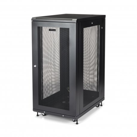 StarTech.com 24U Server Rack Cabinet, 4-Post Adjustable Depth (2" to 30") Network Equipment Rack Enclosure w/Casters/Cable Mana