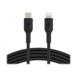 Belkin BOOST CHARGE - Cabo Lightning - 24 pin USB-C macho para Lightning macho - 1 m - preto - Fornecimento de energia USB (18W