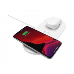 Belkin BoostCharge Dual - Almofada de carregamento sem fios + adaptador de energia AC - 15 Watt - branco - para Apple iPhone 11