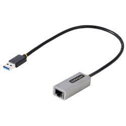 StarTech.com USB to Ethernet Adapter, USB 3.0 to 10/100/1000 Gigabit Ethernet LAN Converter for Laptops, 1ft (30cm) Attached Ca