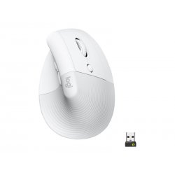 Logitech Lift Vertical Ergonomic Mouse - Rato vertical - ergonómico - óptico - 6 botões - sem fios - Bluetooth, 2.4 GHz - recet