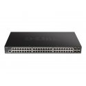 D-Link DGS 1250-52XMP - Interruptor - L3 Lite - inteligente - 48 x 10/100/1000 (PoE) + 4 x 10 Gigabit SFP+ - montável em trilho