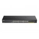 D-Link DGS 1250-28X - Interruptor - L3 Lite - inteligente - 24 x 10/100/1000 + 4 x 10 Gigabit SFP+ - montável em trilho DGS-125