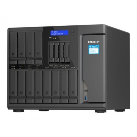 QNAP TS-1655 - Servidor NAS - 16 baias - SATA 6Gb/s - RAID (expansão de disco rígido) JBOD, RAID 0, 1, 5, 6, 10, 50, 60 - RAM 8