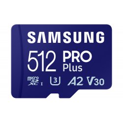 MicroSD SAMSUNG 512GB Pro Plus UHS-I SDHC U3 V30 A2 c/adaptador MB-MD512SA/EU