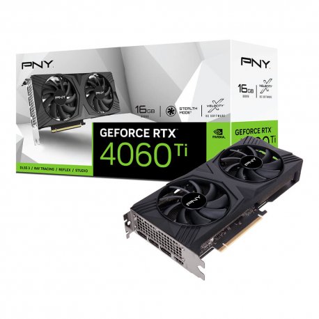 VGA PNY RTX4060Ti 16GB DDR6 VERTO Dual Fan DLSS 3 HDMI/DP VCG4060T16DFXPB1