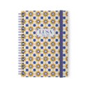 Agenda Semanal 2025 Espiral 147x210mm Lusa Amarelo/Azul 1671104