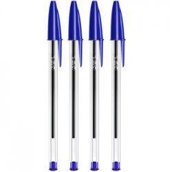 Esferográfica Azul 1mm Ball Point BIC Cristal 4un 1171035