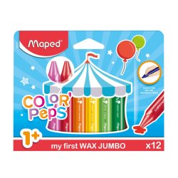 Lápis de Cera 12 Cores Maped Early Age My First (+1Ano) 160861311