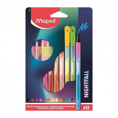 Marcador Feltro Maped Peps Nightfall Cx 12un 130844400