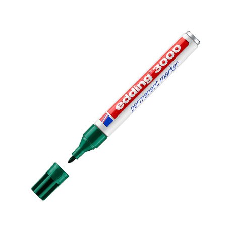 Marcador Permanente Grosso Edding 3000 1,5-3mm Verde 1un 1301223