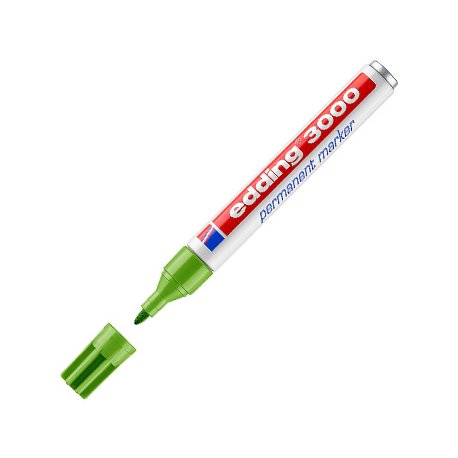 Marcador Permanente Grosso Edding 3000 1,5-3mm Verde Cl. 1un 1301230