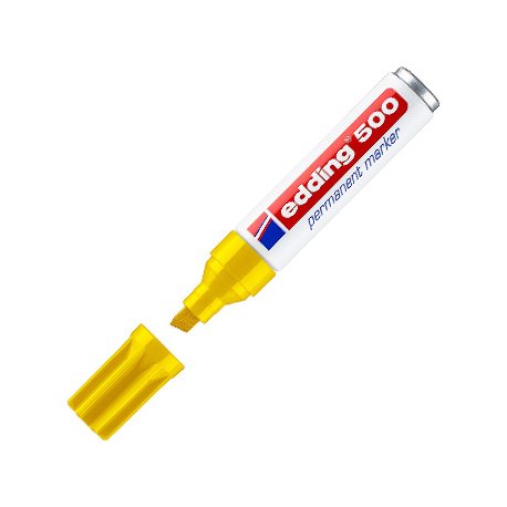 Marcador Permanente Grosso Edding 500 2-7mm Amarelo 1un 1301246