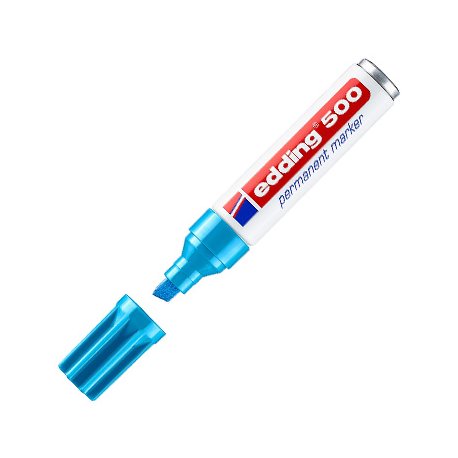 Marcador Permanente Grosso Edding 500 2-7mm Azul Claro 1un 1301251