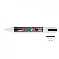 Marcador Uniball Posca PC-5M 1,8mm Branco (1) 1un 1293093/UN