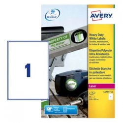 Etiquetas Resistentes 210x297mm 20Fls Intempéries Avery 20un AVEL4775-20