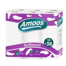 Papel Higiénico Doméstico 30mts 3Fls Amoos Softness 18 Rolos 6501045