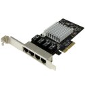 StarTech.com Placa de rede Gigabit Ethernet de 4 portas - PCI Express, Intel I350 NIC - Adaptador de rede - PCIe x4 baixo perfi