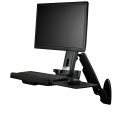 StarTech.com Wall Mount Workstation, Articulating Full Motion Standing Desk with Ergonomic Height Adjustable Monitor & Keyboard