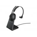 Jabra Evolve2 65 MS Mono - Auscultadores - no ouvido - convertível - bluetooth - sem fios - USB-A - isolamento de ruído - preto