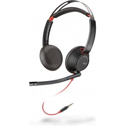 Poly Blackwire 5220 - Auscultadores - no ouvido - com cabo - macaco de 3,5 mm - preto - Certificação Avaya, Certificado para Sk