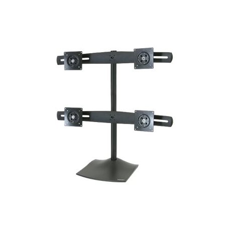 Ergotron DS100 Quad-Monitor Desk Stand - Plataforma - para 4 visores LCD - alumínio, aço - preto - tamanho de tela: até 24" - C