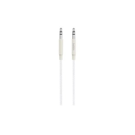 Belkin MIXIT Aux Cable - Cabo de áudio - mini-phone stereo 3.5 mm macho para mini-phone stereo 3.5 mm macho - 1.22 m - branco A