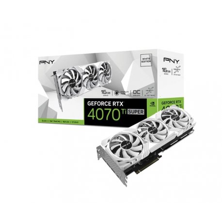 VGA PNY RTX4070Ti SUPER 16GB VERTO White Triple Fan Overclocked Edition DLSS 3 VCG4070TS16TFWXPB1-O